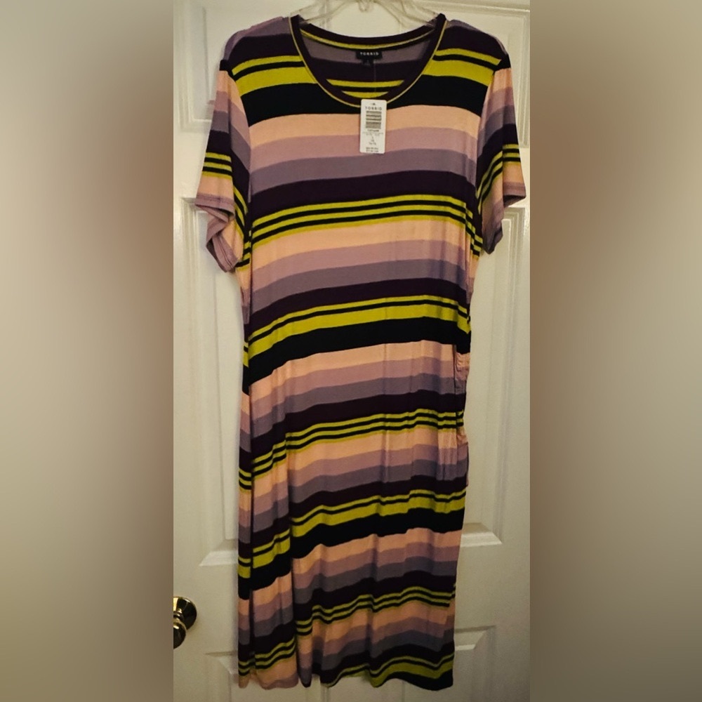 Torrid Multicolor Striped Knit Top
